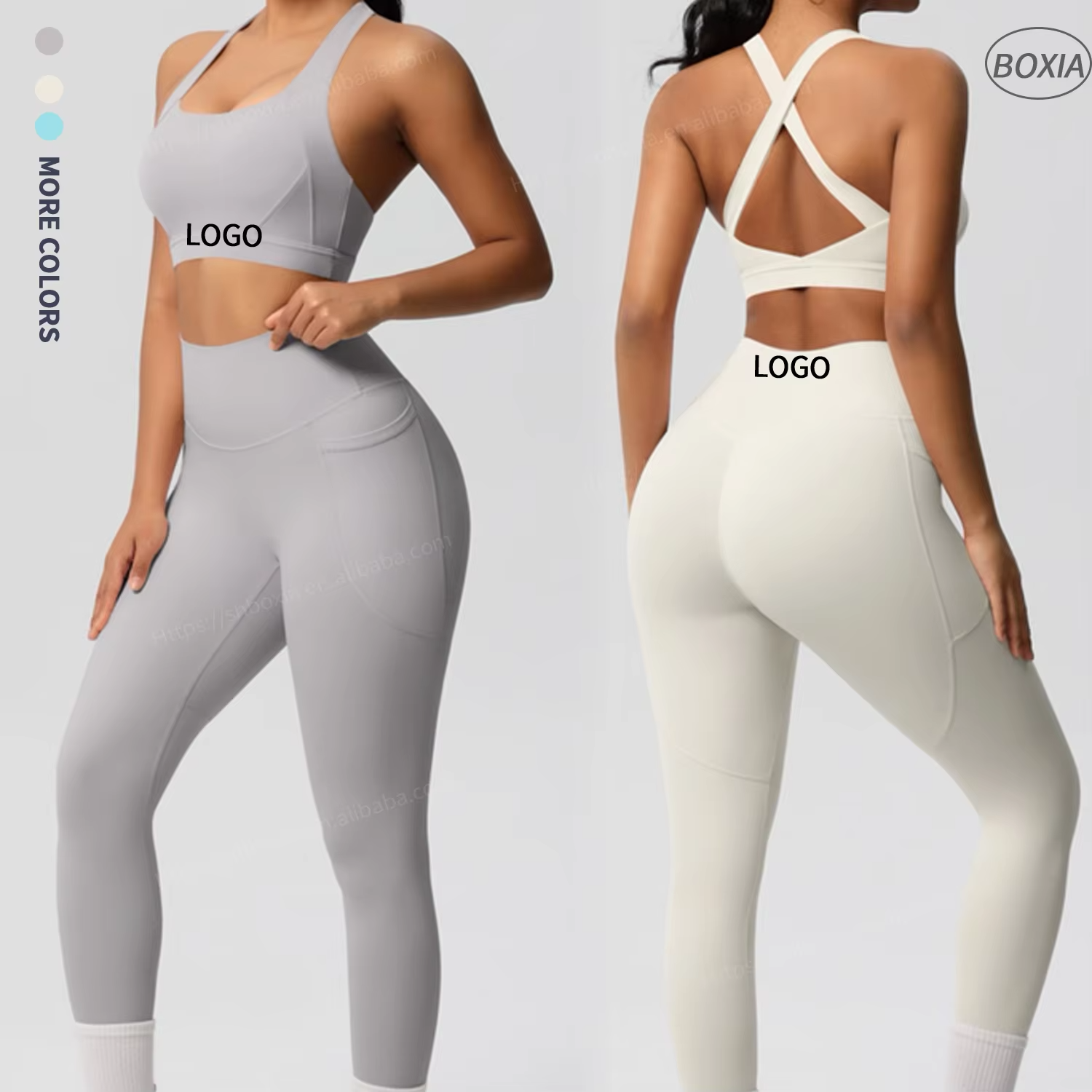 Women's Workout Training Exercise Wear Clothes-Sexy Gym Tights Yoga Pants Pockets Customized Logo Solid Wholesale Customized
