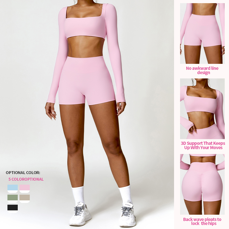 Wholesale Athletic Clothing Ladies Sports Workout Yoga Clothes Suit Seamless Women Yoga Shorts