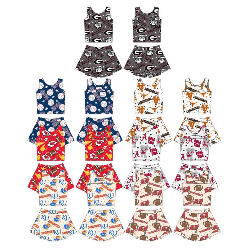 Kids Sport Sets Girl Cartoon Athletic Wear Yoga Sports Wear Clothes for 3-12 Children