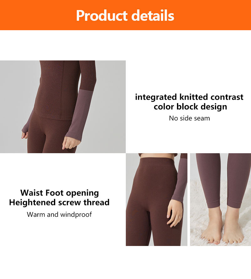 Enerup Ladies Seamless Top Long Sleeve Seamless Underwear Leggings Activewear Bodysuit