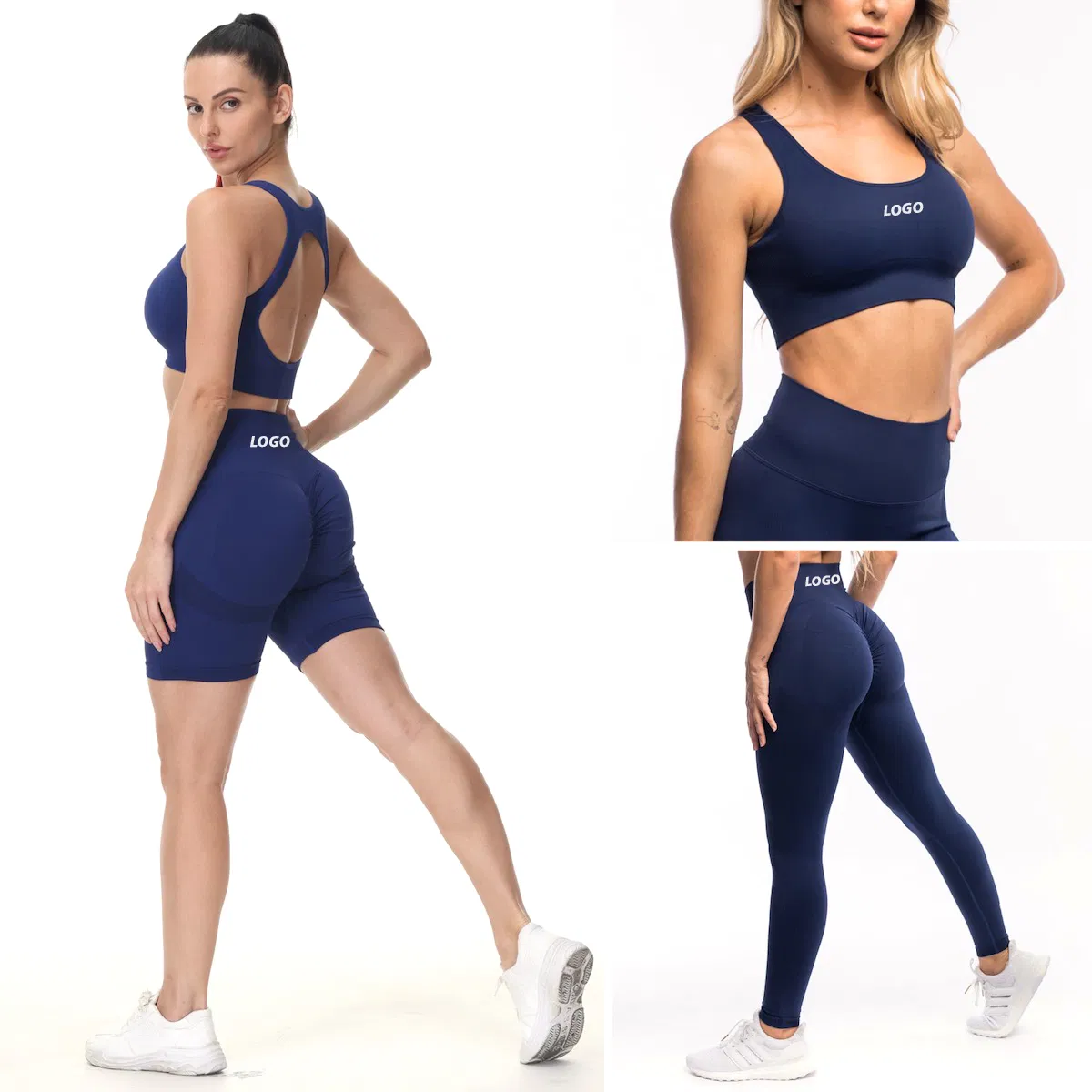 2/3PCS New Sexy Sportswear Seamless Gym Activewear for Women, Custom Open Back Workout Bra + Tights Shorts + Scrunch Booty Leggings Ropa De Yoga Fitness Wear