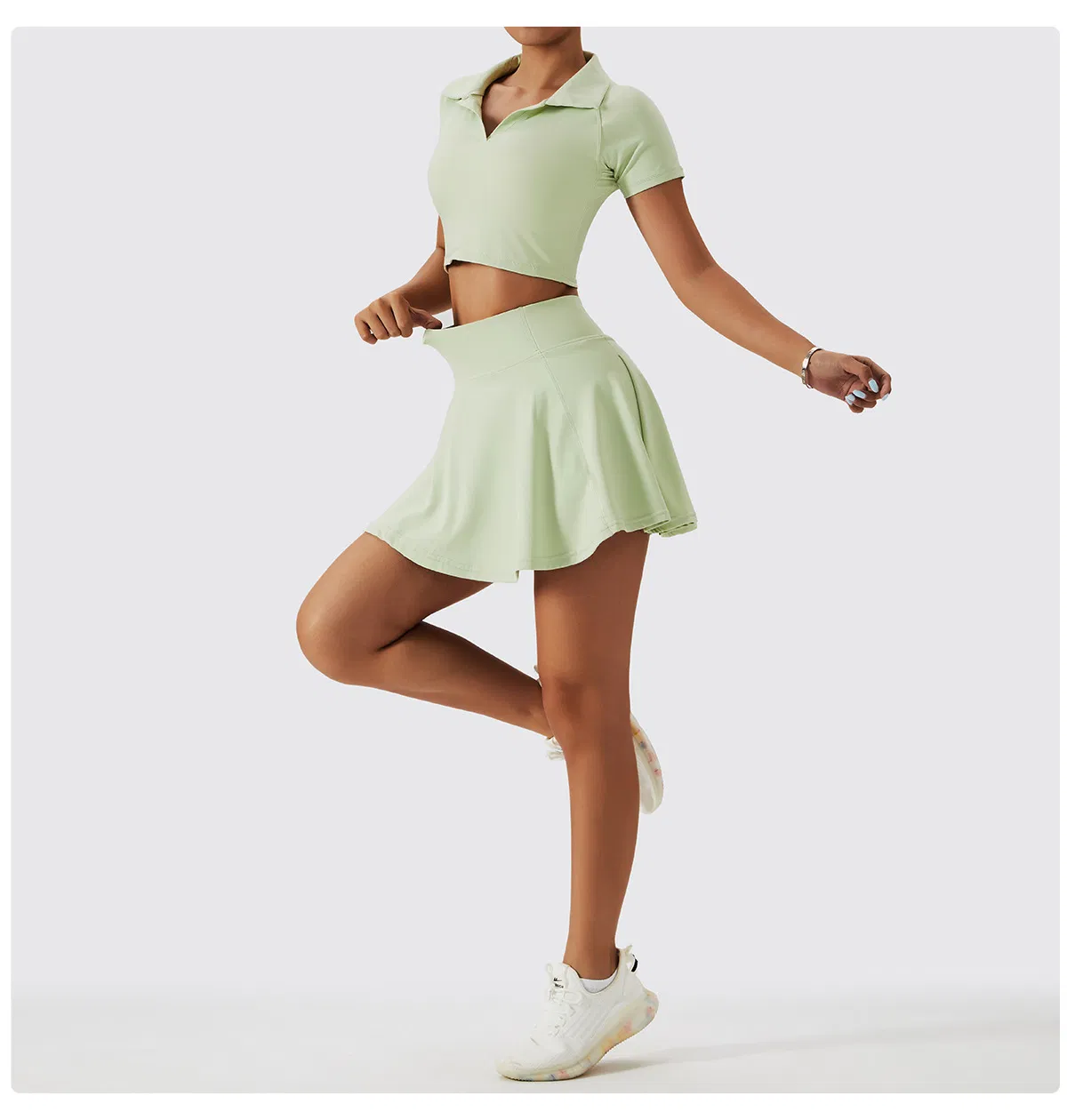 Women Tennis Skirts Sport Bra Sets High Waisted Golf Skorts Skirt One Shoulder Sports Bra Running Workout Activewear