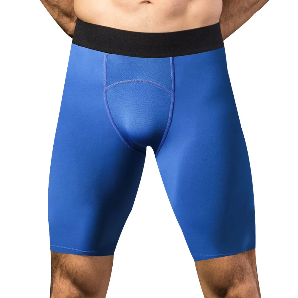 Men Mesh Stitching Quick-Dry Training Running Tights Elastic Shorts Fitness Sports Wear