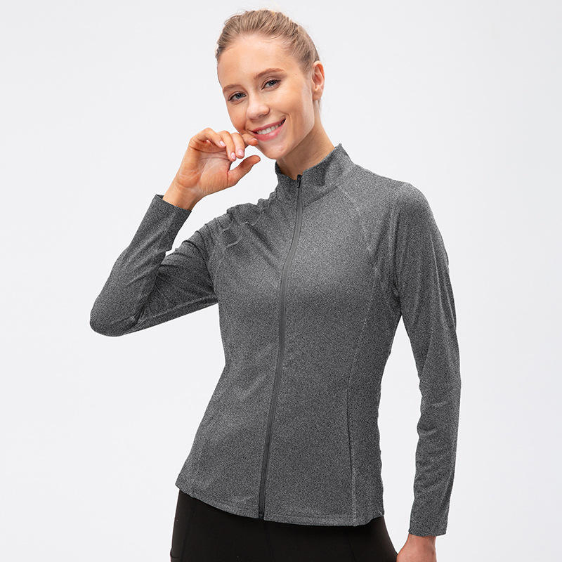 Factory Gym Jacket Dropshipping Custom Logo Polyester Yoga Workout Fitness Sports Workout Jacket