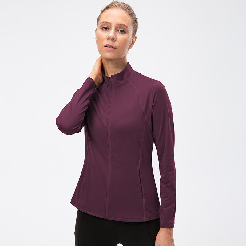 Factory Gym Jacket Dropshipping Custom Logo Polyester Yoga Workout Fitness Sports Workout Jacket