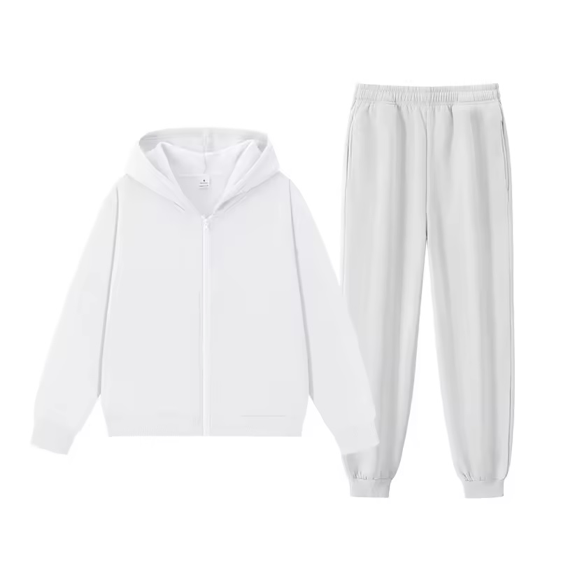 Fashion Hoodie Set Clothing Manufacturers Custom Fleece Zip up Sportswear