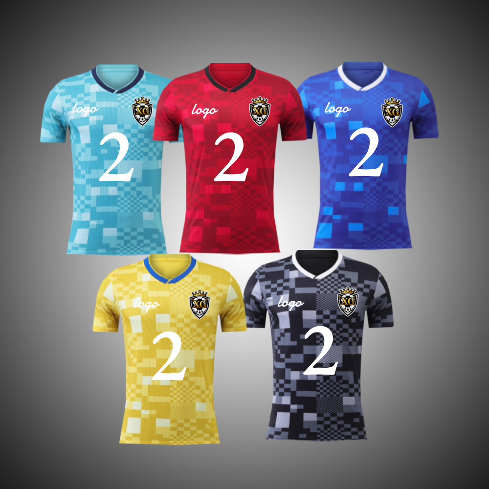 Football Jersey Pixel Camo Personalized Soccer Shirt Team Training Uniform Casual Soccer Sportswear Oem Service Custom Tshirt