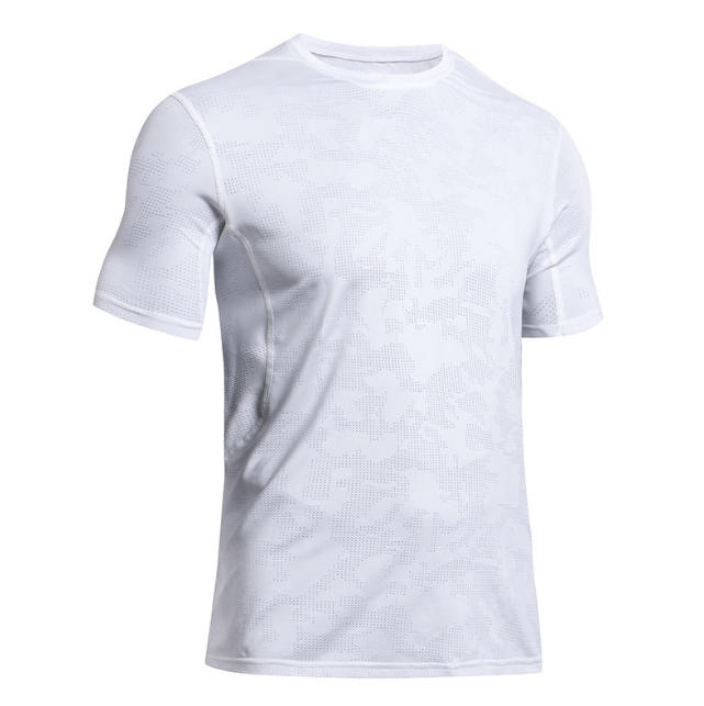 Wholesale Custom Printed Men's T-Shirt Breathable Casual Fitness Sports Wear Plus Size Training Gym Clothing for Summer