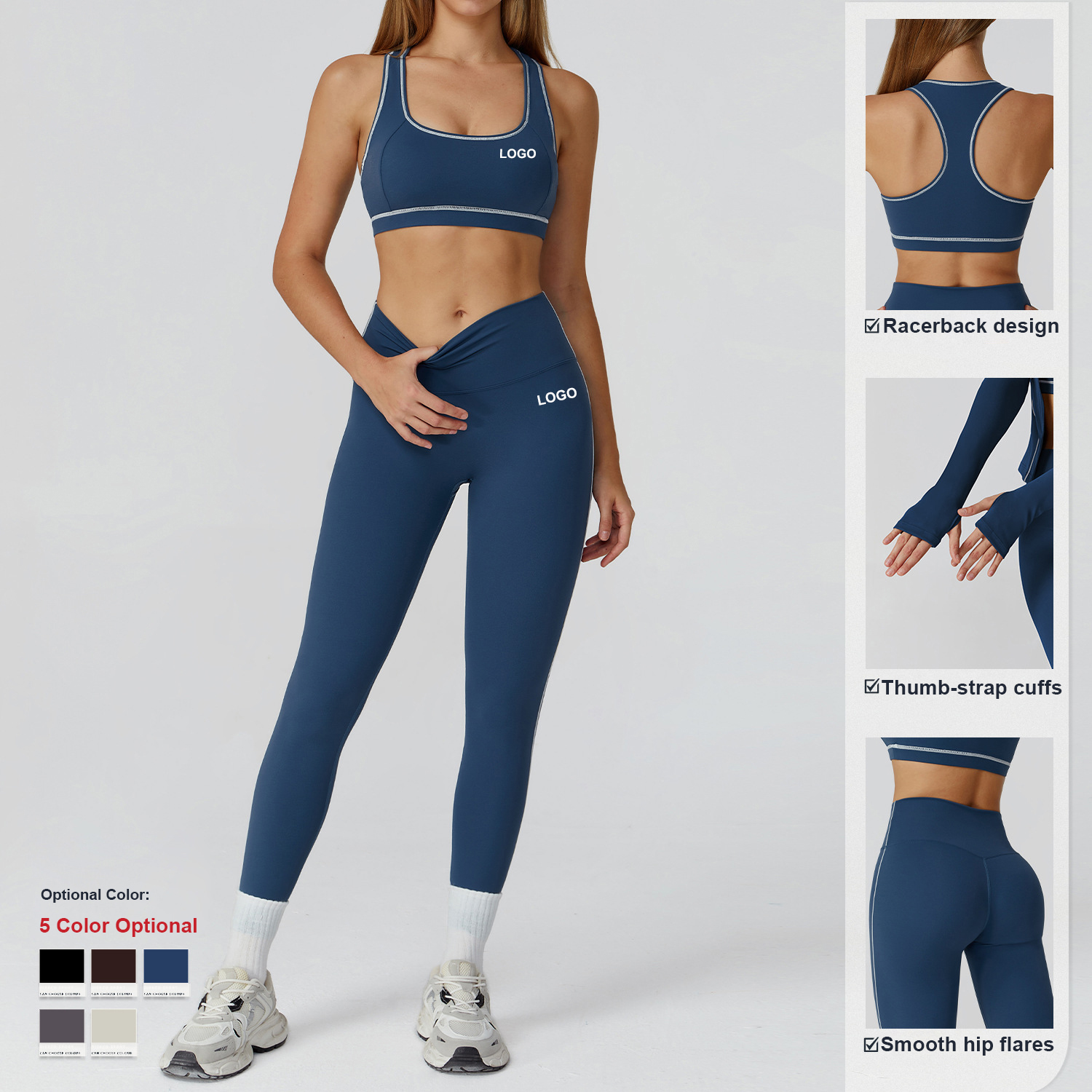 Women's Brushed Yoga Set with Zipper Slim-Fit Yoga Fitness Wear Casual Running Sports Three-Piece Set