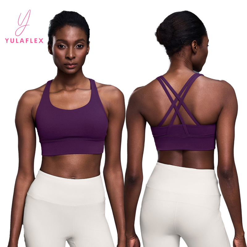 High Support Cross Back Gym Sports Bra for Women Fitness Running Yoga Bra Workout Tank Tops with Padded