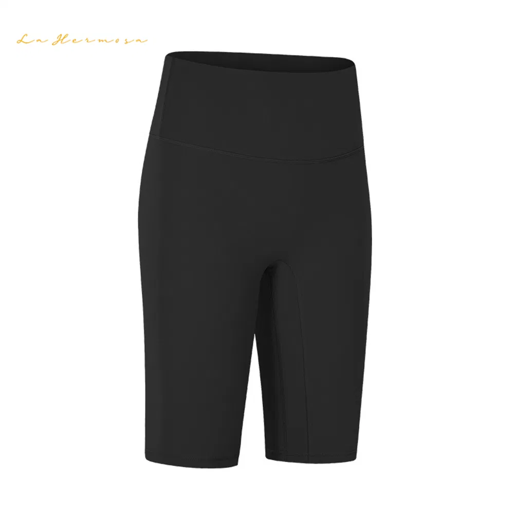 Ladies Double-Sided Hair Rubbing Yoga Medium Pants High Waist Elastic Slimming Outdoor Sports Shorts Training Fitness Wear Ssdq0834