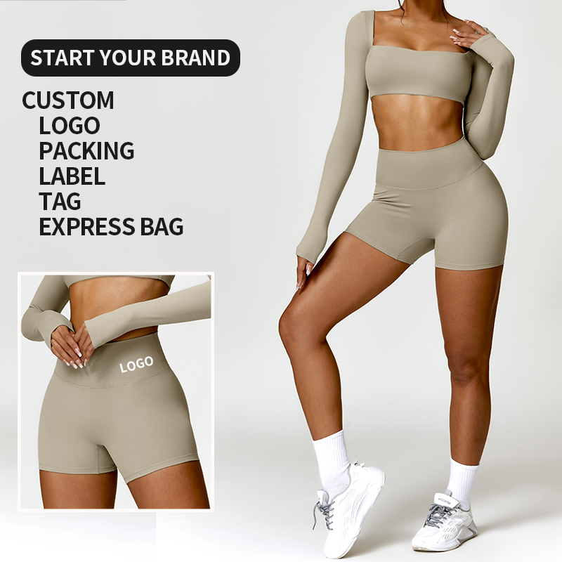 Wholesale Athletic Clothing Ladies Sports Workout Yoga Clothes Suit Seamless Women Yoga Shorts