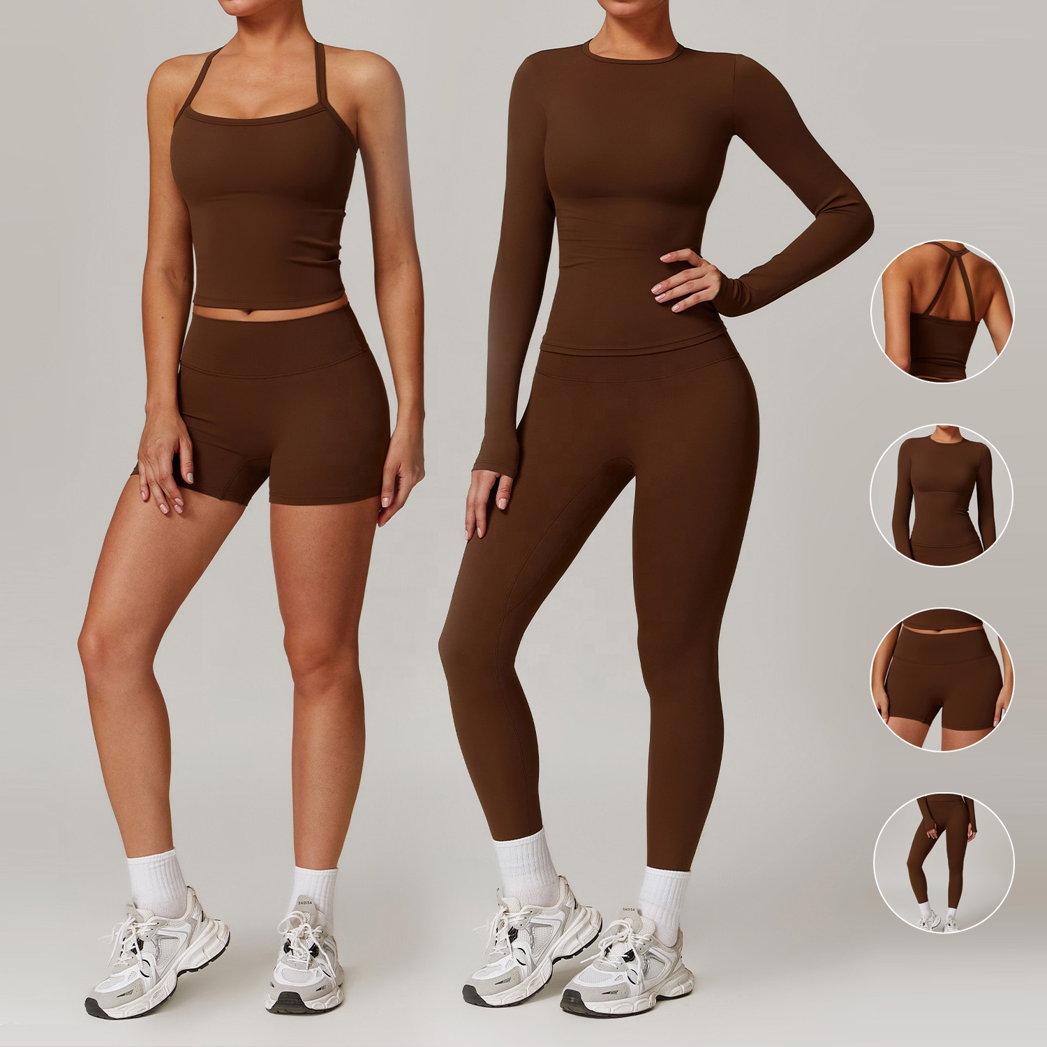 Private Label Workout Wear Sets Women Fitness Activewear Gym Clothing Sports Active Wear High Elastic Leggings Shorts Yoga Sets