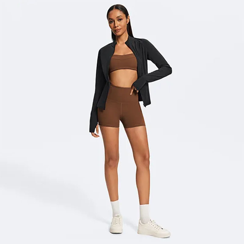Sportswear Gym Clothing Factory Custom Women Recycled Sports Bra &amp; Yoga Shorts Sets Running Athletic Wear Activewear