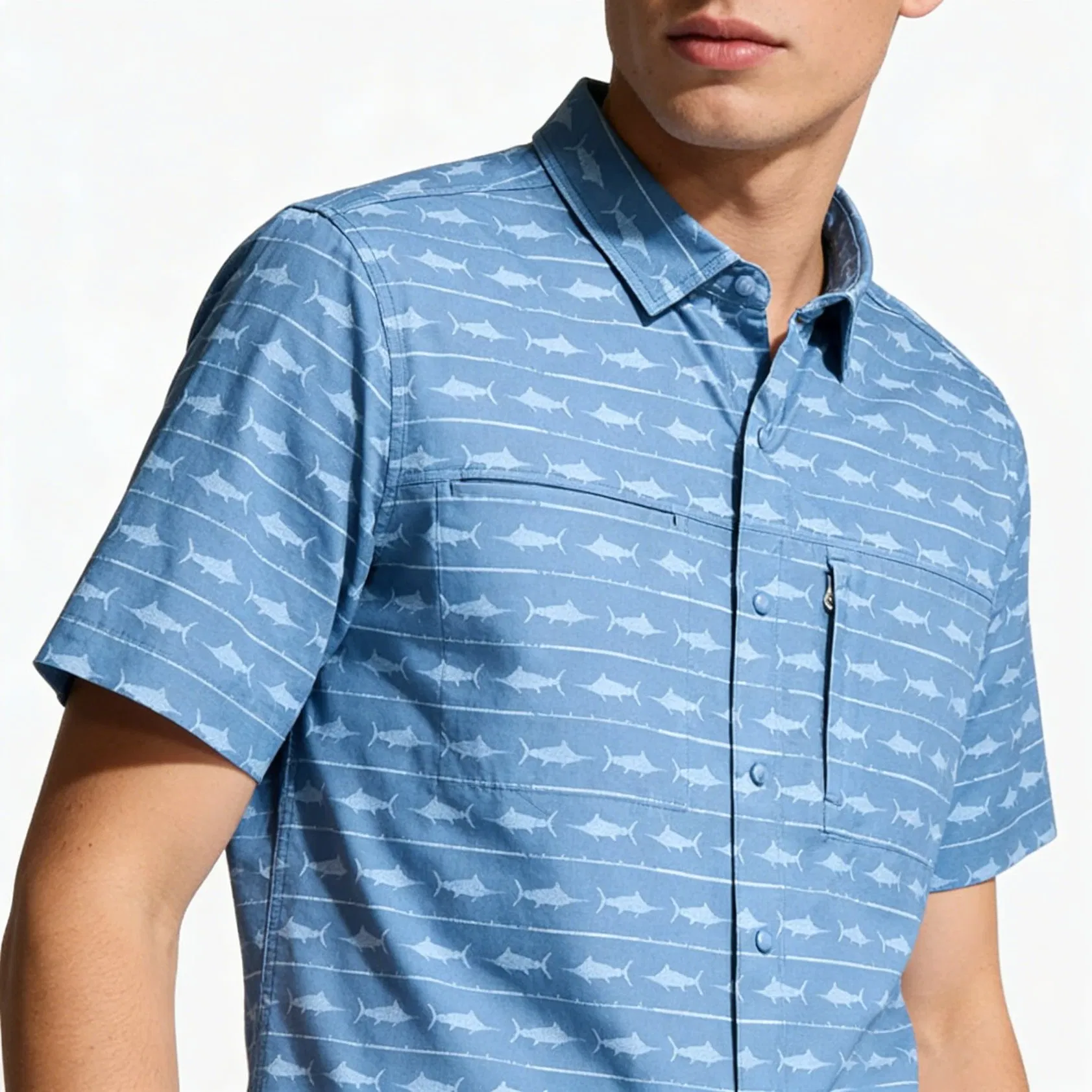 Wholesale B2b Men Customizable Color Quick Dry UV Protection Breathable Light Weight Performance Fishing Apparel Wholesale Fishing Apparel