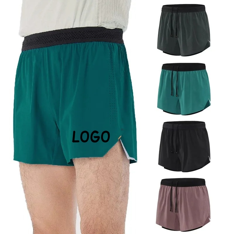OEM Manufacturer Seamless Fit Marathon Sport Trunks With Pockets 3/4 Length Summer Quick Dry Men's Running Shorts