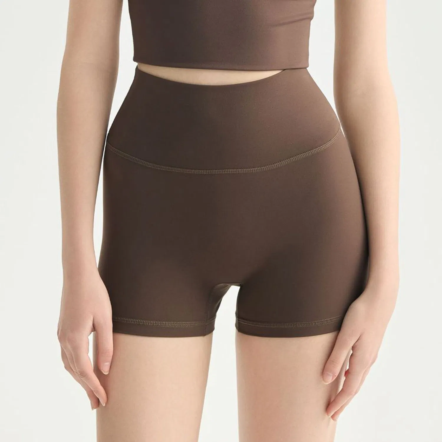Qumor High Waist Compression Yoga Shorts for Women, Soft Spandex Naked Feeling Butt Lifting Tummy Control Non-See-Through Workout Gym Fitness Sports Booty Short