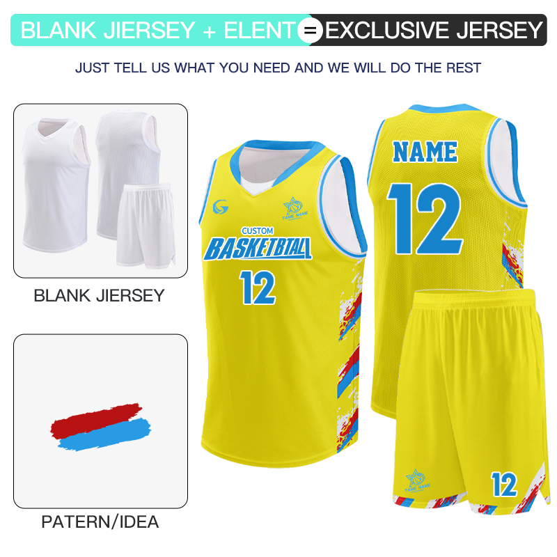 Wholesale Custom College Basketball Jerseys Design Basketball Team Uniforms Sets Polyester Sports Training Shirt Clothes B25006
