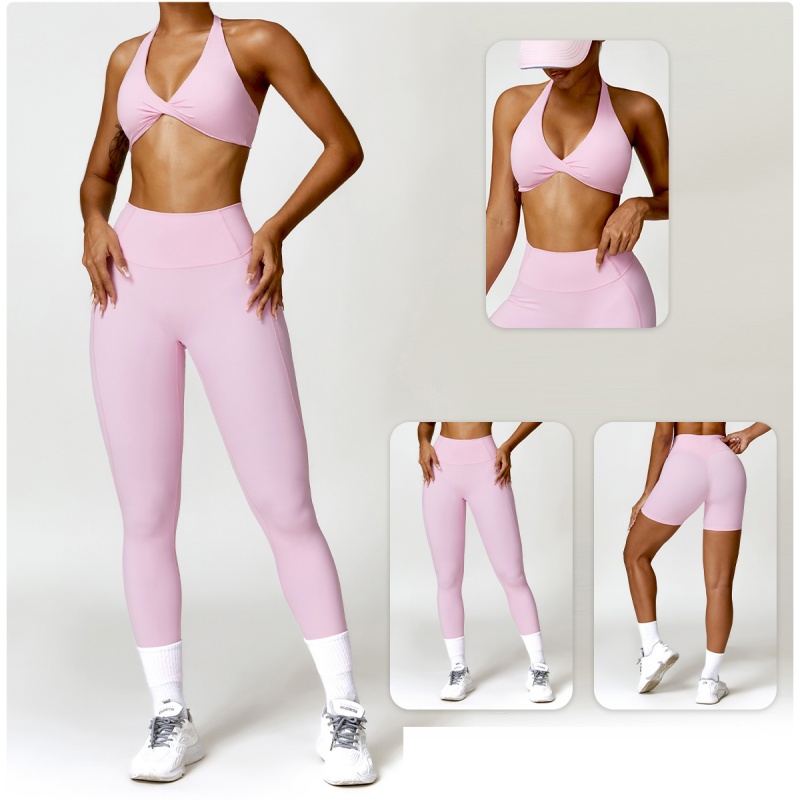 Wholesale Custom Logo Fitness Wear Gym Workout Athletic Sports Suit Premium Butt Lifting Female High Waist Yoga Set