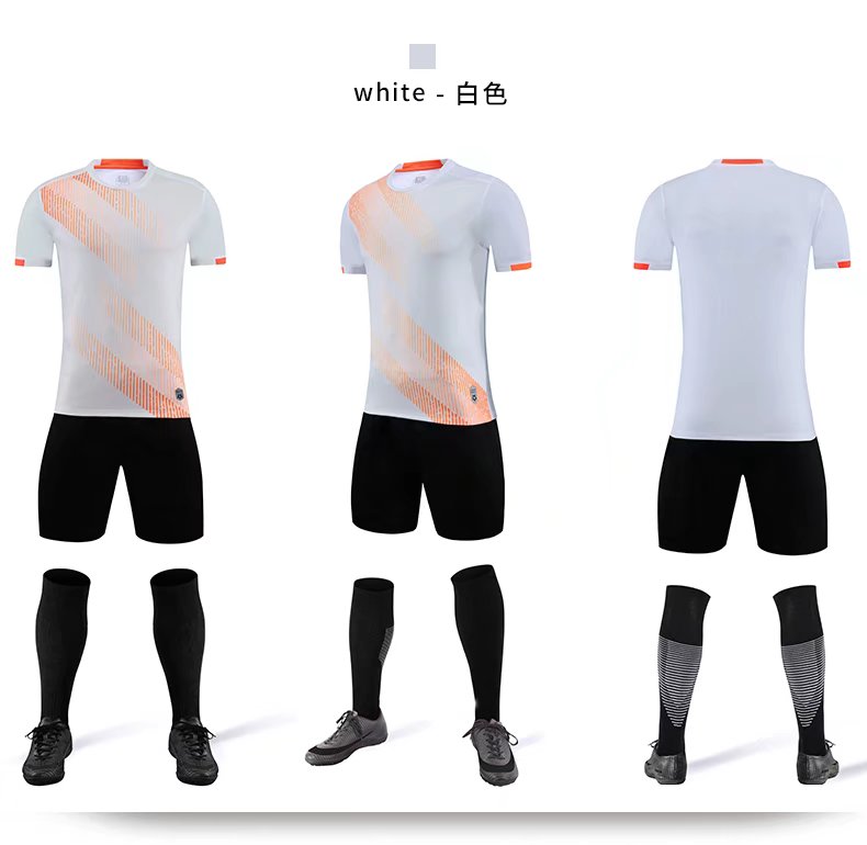 Custom Design Three Pieces Mesh Football Jersey Fabric Mens Sports Wear Club New Season Team Sports Soccer Uniforms