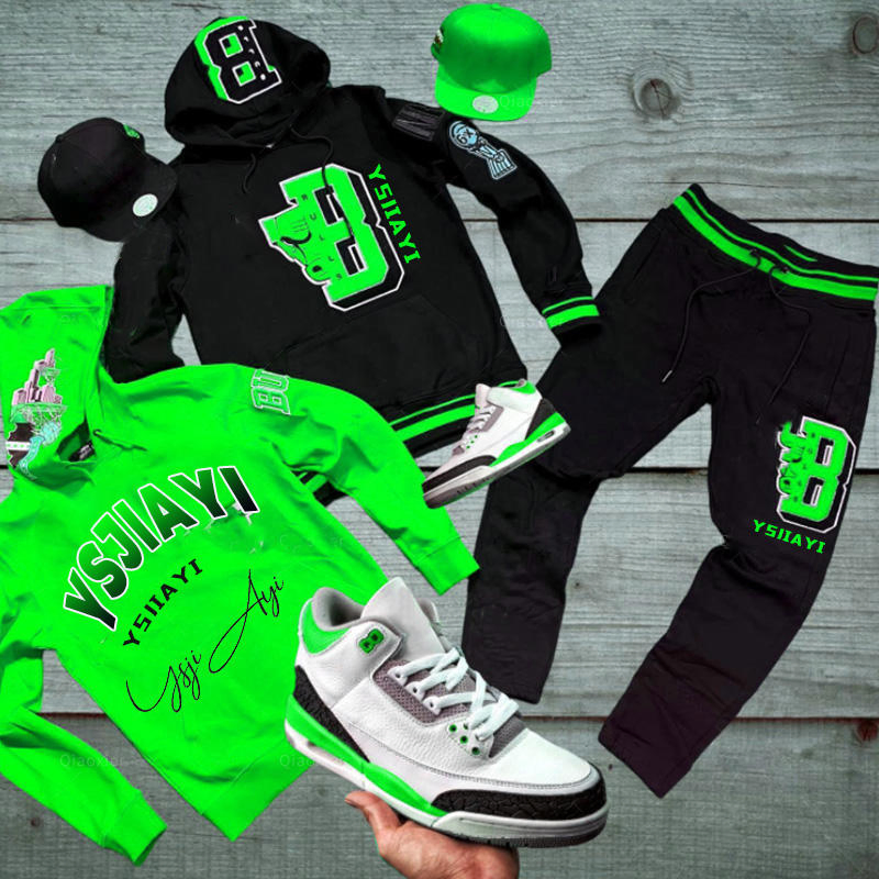 Custom Hip Hop Streetwear Sweatsuit Men Private Label Sweat Suits Training Wear Slim Fit Men's Hoodies and Sweatshirts