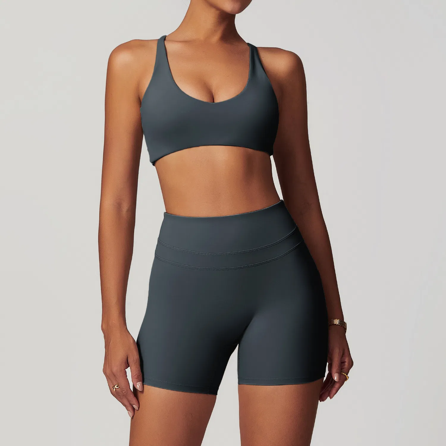Tight High Waist Yoga Sets, Bra, Short, T Shirt, Pants, 4 Peice Gym Wear Suits Outdoor Running Sportswear
