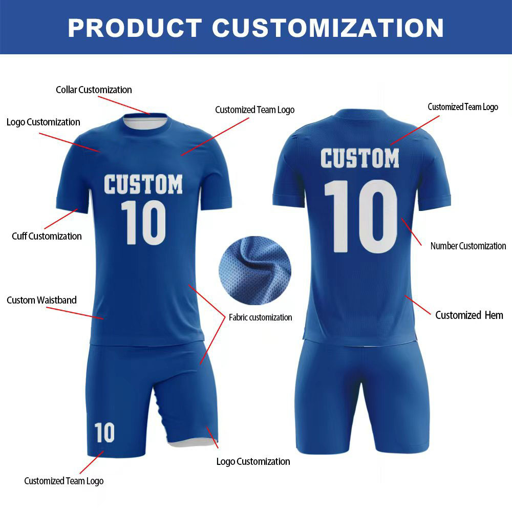 OEM Custom Sublimation Short Sleeve Soccer Jerseys Automated Cutting Name Printing Quick Dry Breathable Tops for Soccer Team