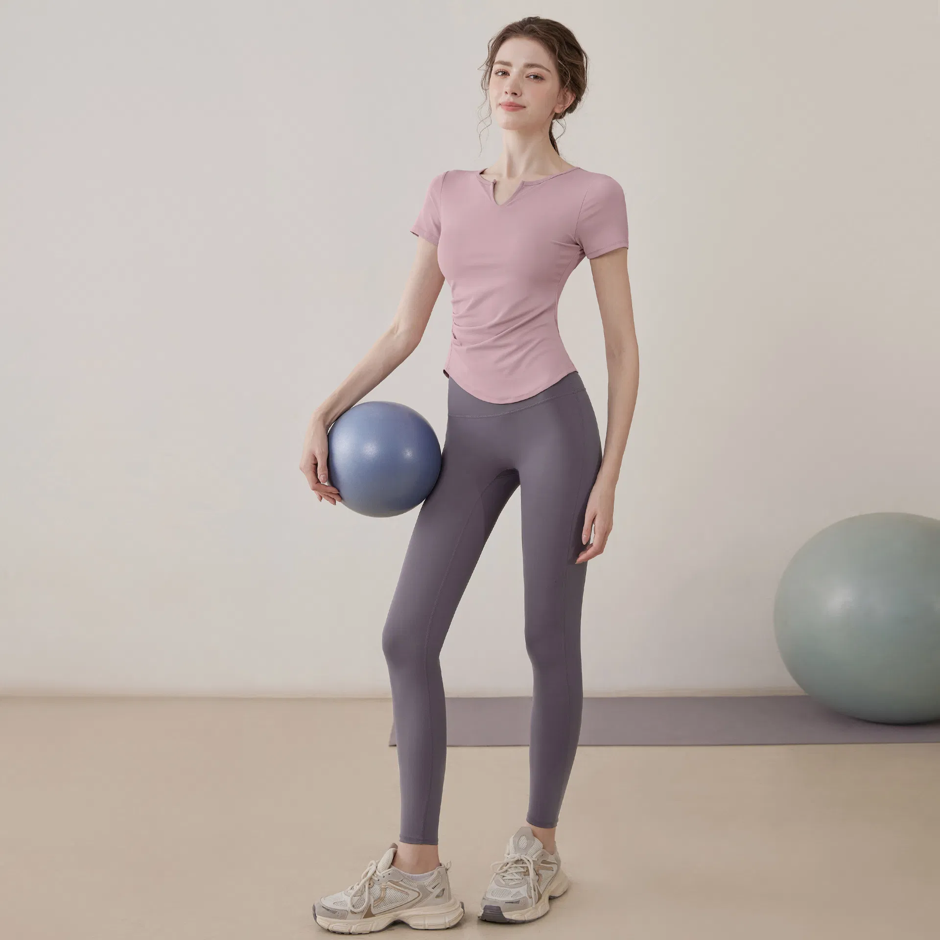 Sportswear Sets/Fitness Yoga Wear/Outdoor Running Sportswear/Short-Sleeved Tops