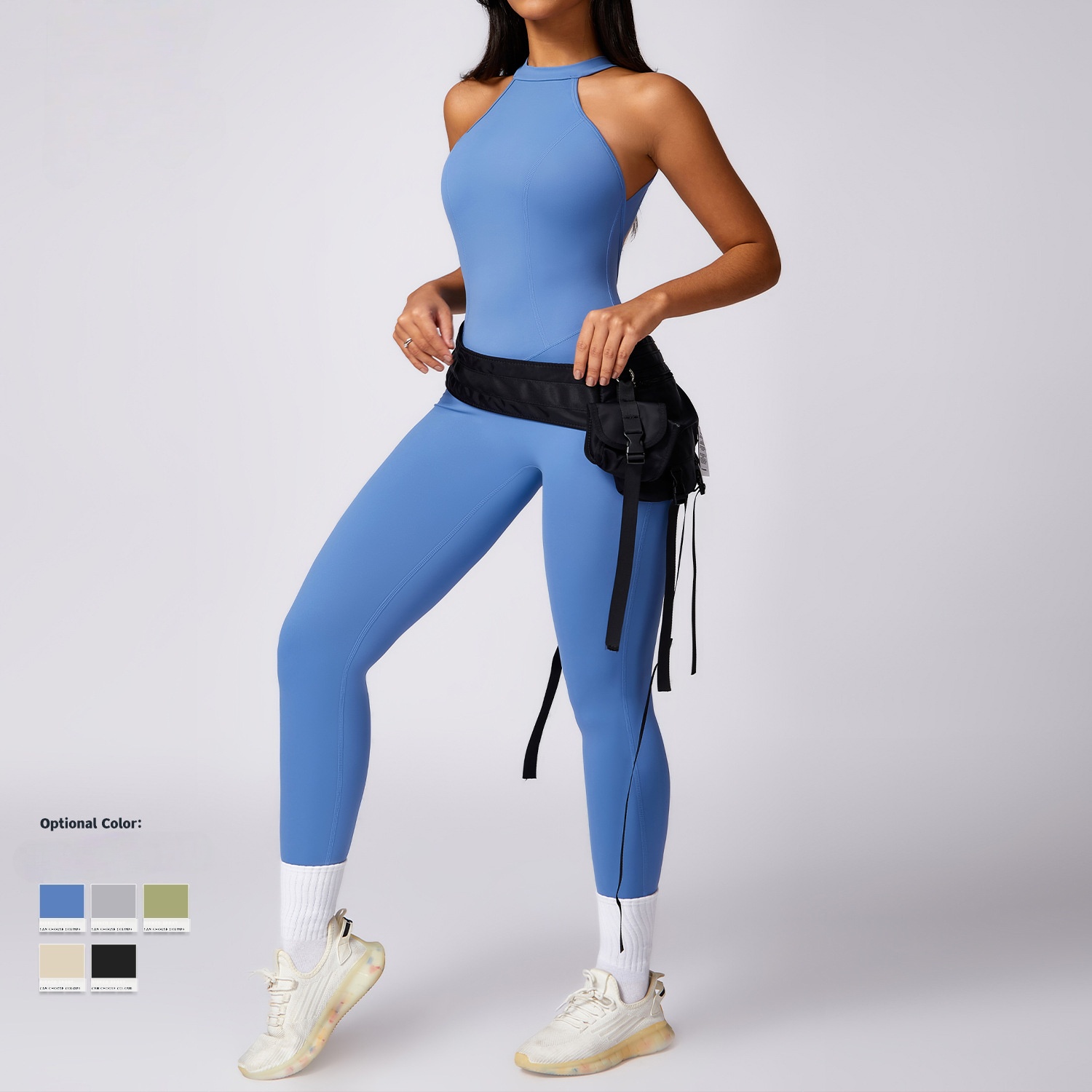 Women's Custom Gym Wear Bodysuit Soft Lightweight Compression Activewear Open Back Scrunch Back for Fitness Yoga Sports Workout