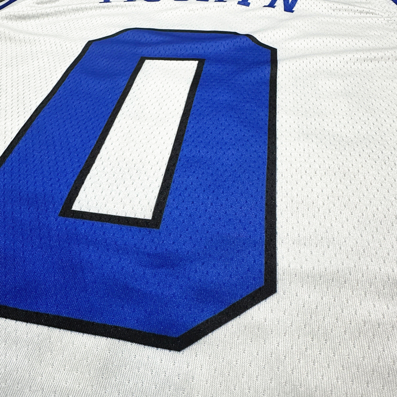 Factory Direct Men' s Basketball Jersey Wholesale - Custom White Basketball Uniform Set With Blue Side Striped Design for Teams