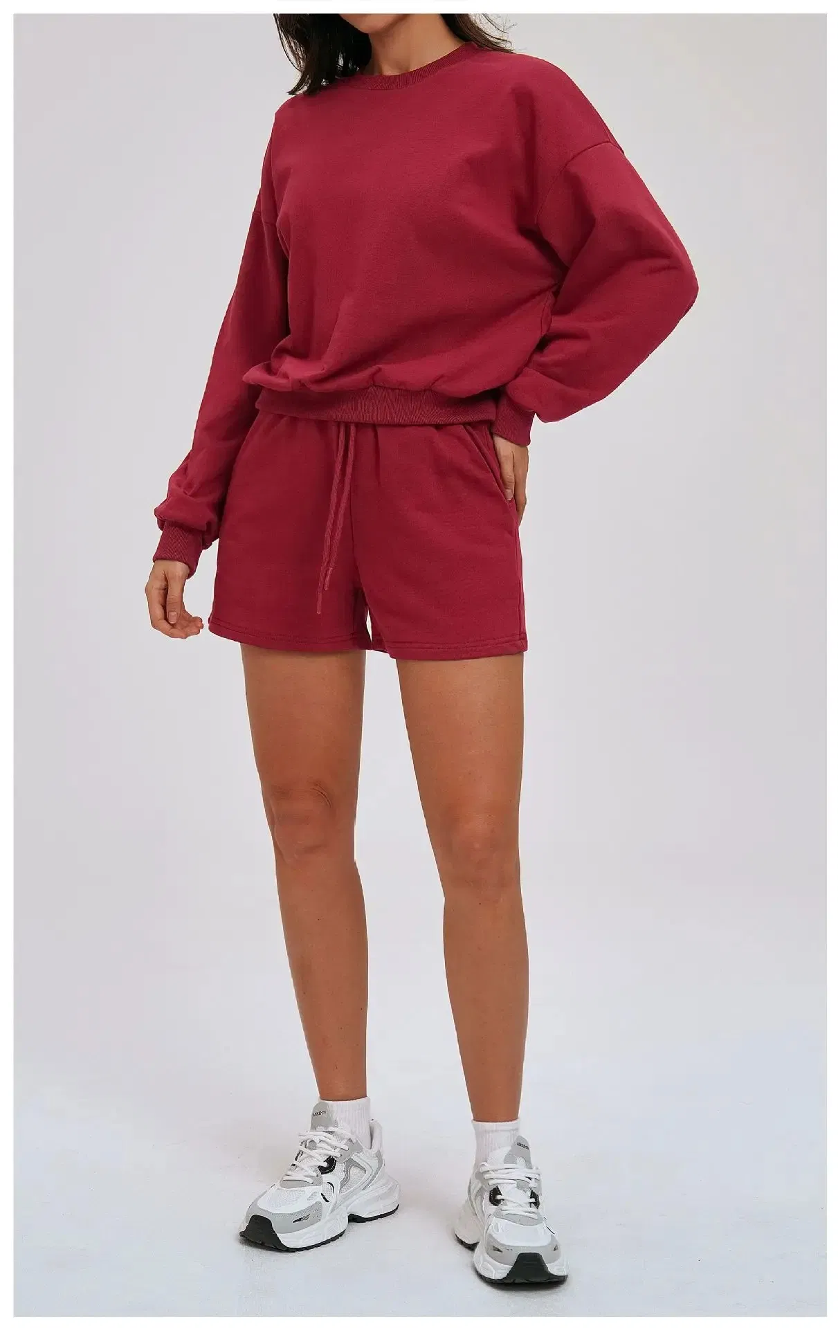 Cross-Border Long Sweatshirt Gym Wear Set Fashion Versatile Autumn Winter Loose Tracksuit Outdoor Activewear Cycling Casual Sportswear