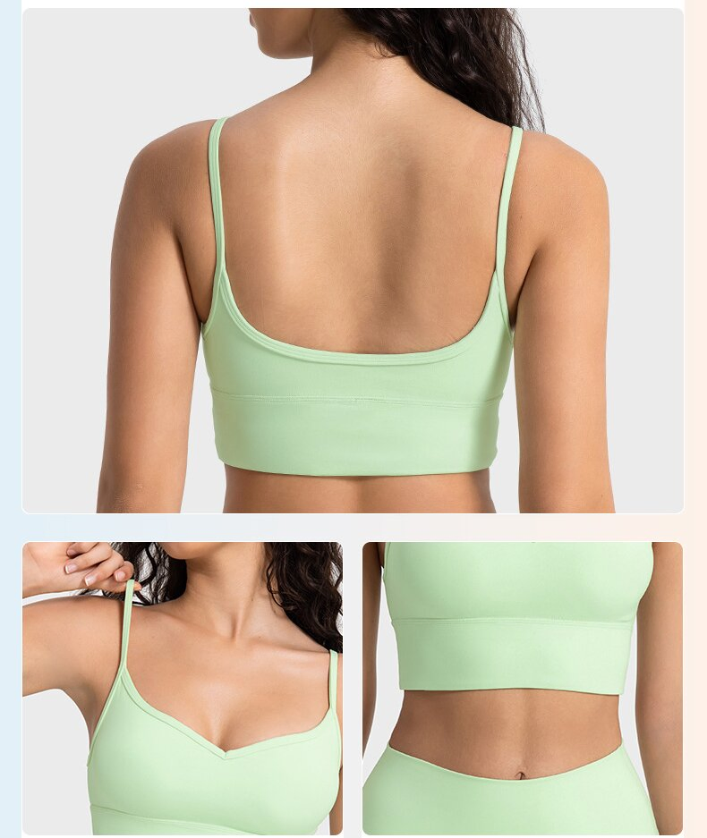 OEM/ODM Custom Spaghetti Strap Sport Bras Women Gym Fitness Wear Yoga Bra Crop Tank Top Activewear Manufacturers