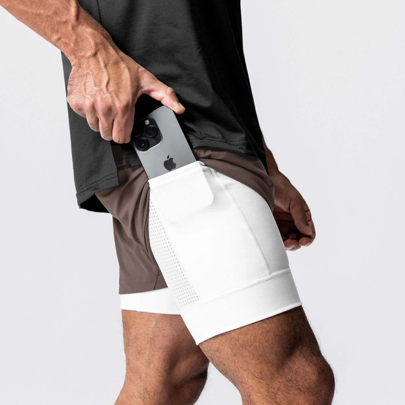 Fitness Sports Shorts Men's Nylon Running Quick Dry Double Layer Basketball Shorts