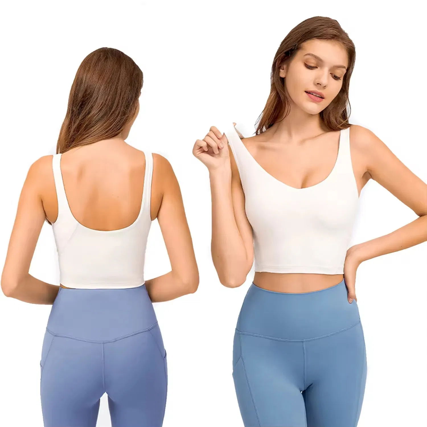 Lulu Align Yoga Push-up Tank Top Activewear Gym Wear Fitness Crop Top with Build-in Bra Yoga Longline Sports Bra Vest