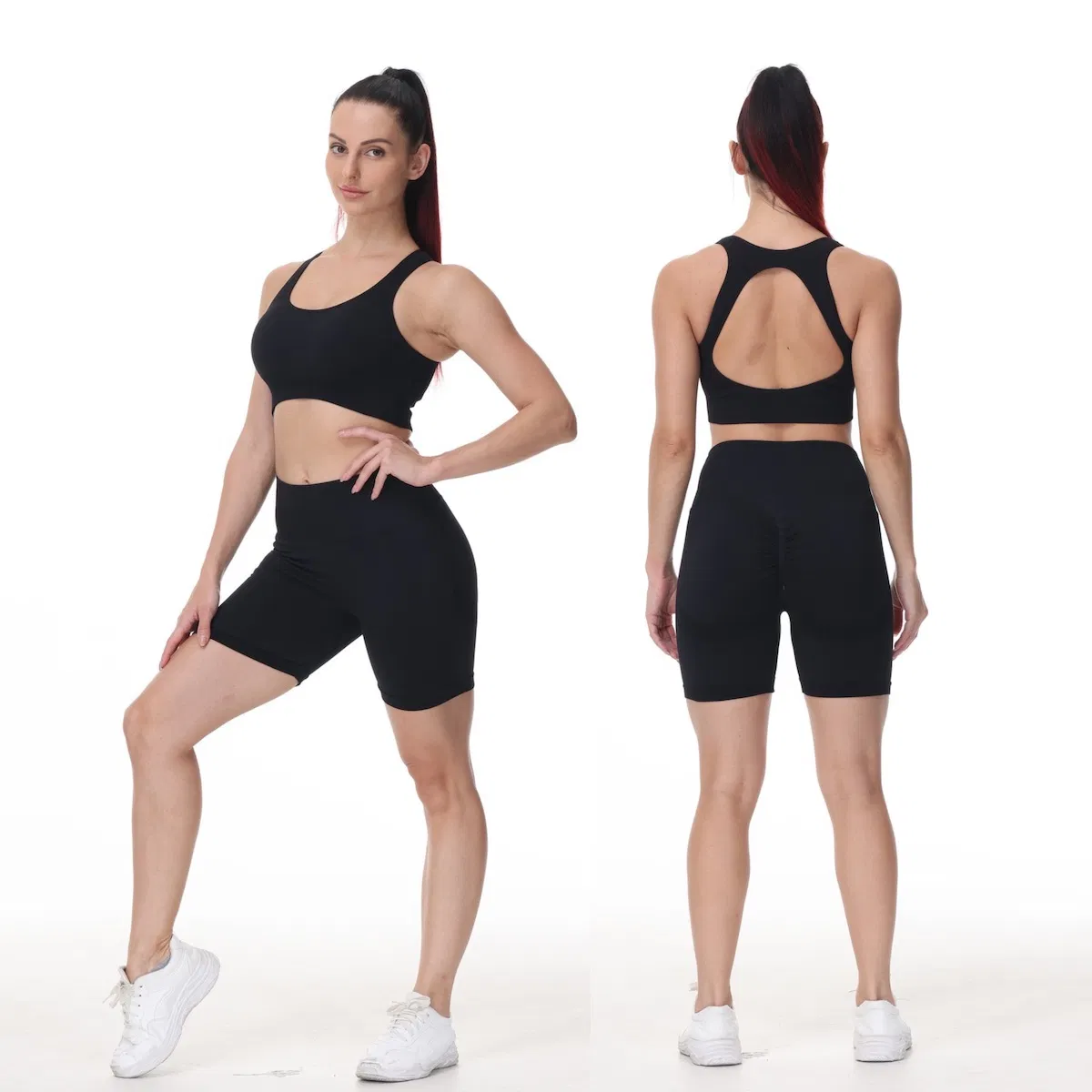2/3PCS New Sexy Sportswear Seamless Gym Activewear for Women, Custom Open Back Workout Bra + Tights Shorts + Scrunch Booty Leggings Ropa De Yoga Fitness Wear