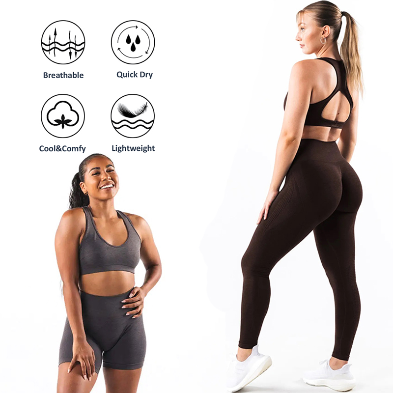 Tianchen Factory New Design 3 Piece Matching Workout Sets Sexy Premium Activewear for Women, Bespoke Brand Seamless Fitness Bra + Gym Shorts + Yoga Leggings