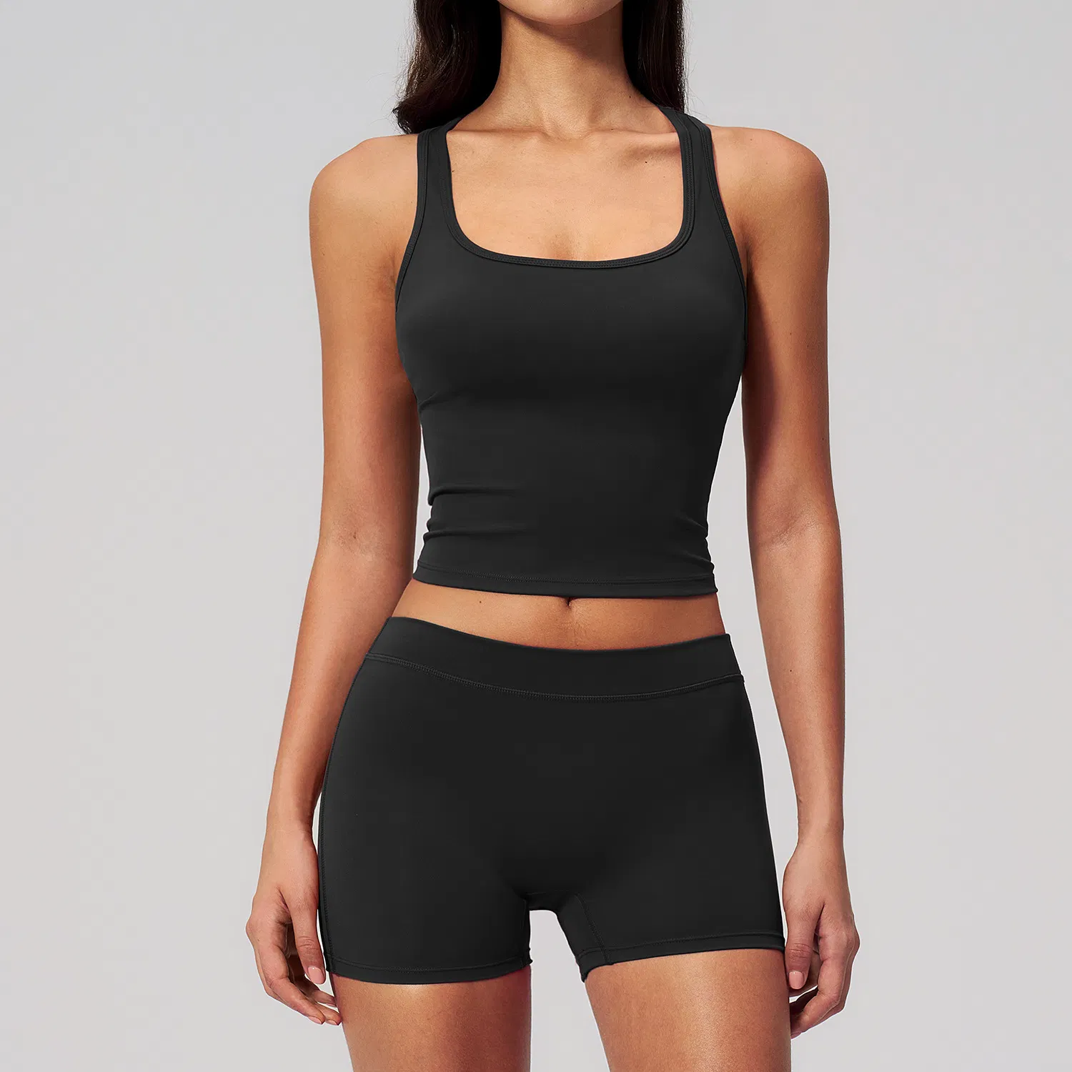 Holesale Sports Clothing Seamless Yoga Set Moisture Wicking Tops Squat Proof Pants Activewear