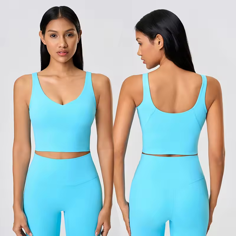 Lulu Align Yoga Push-up Tank Top Activewear Gym Wear Fitness Crop Top with Build-in Bra Yoga Longline Sports Bra Vest