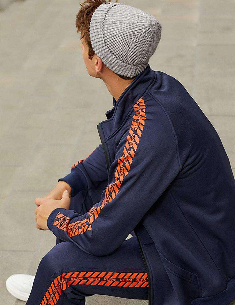 Brand Men Tracksuit Set Full-Zip Sweatshirt Jogger Sweatpants Warm Sports Suit Gym Training Wear