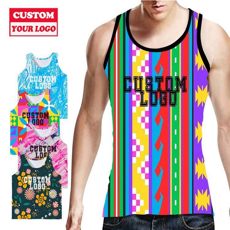2Xl Gym Clothing Men Sleeveless Muscle Shirt Stringer Fitness Basketball Running Tank Top All Over Print Singlet Children Custom