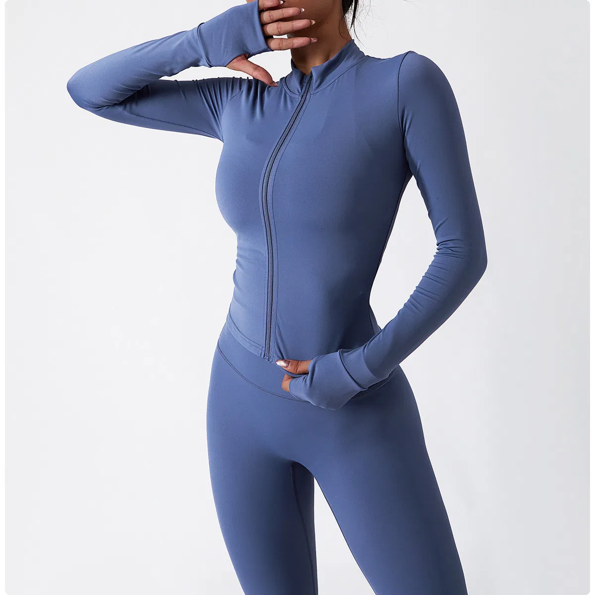 Women′ S Slim Fit Jogging Wear Yoga Workout Jacket Top Nude Feeling Training Wear Tracksuits Sports Jacket