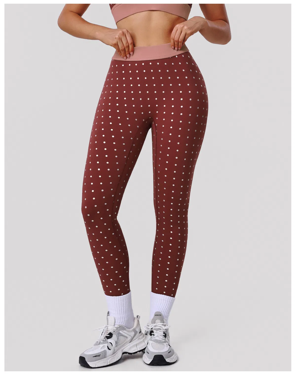 Women Polka-DOT Printed Outdoor Training Hip-Lifting Yoga Sports Leggings