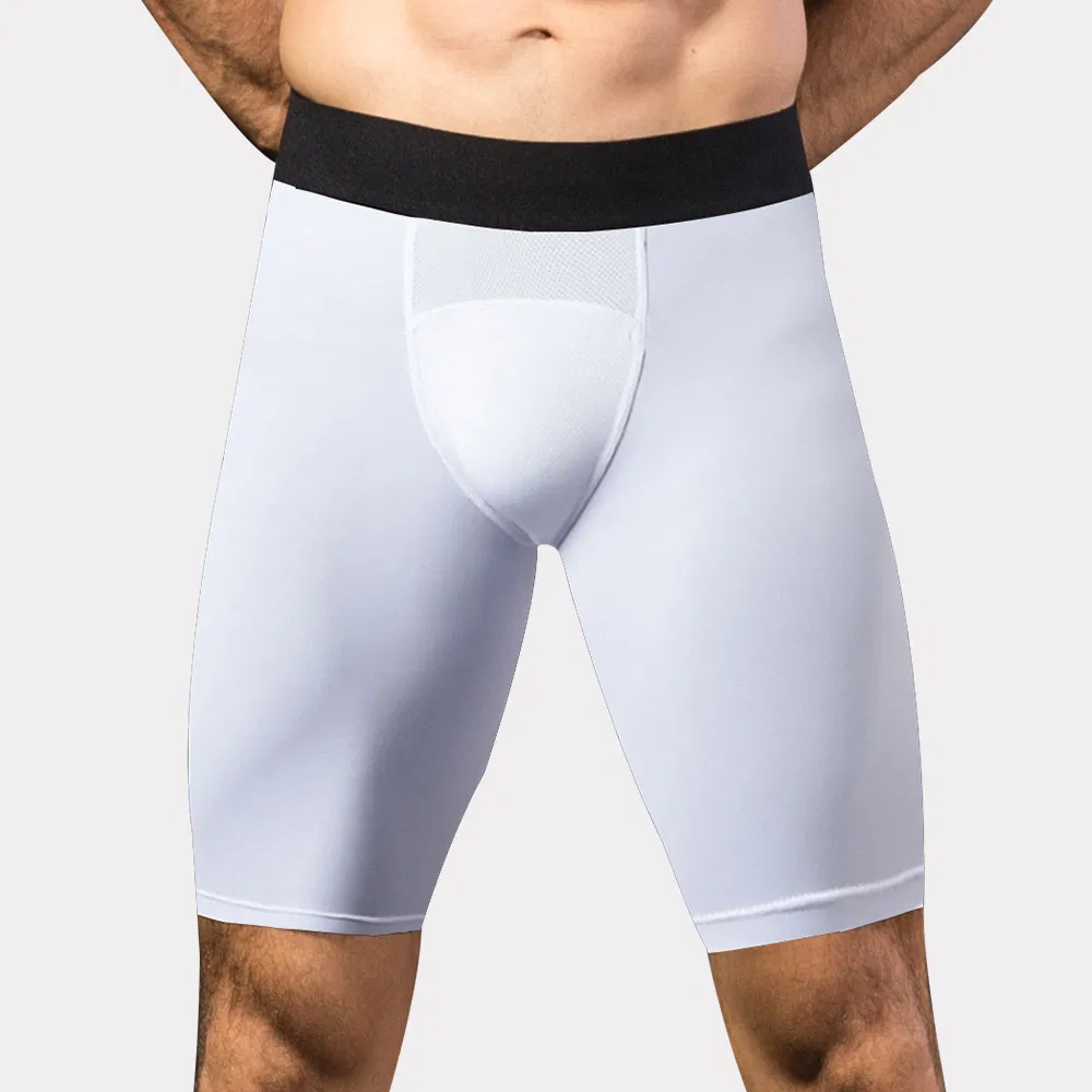 Men Mesh Stitching Quick-Dry Training Running Tights Elastic Shorts Fitness Sports Wear