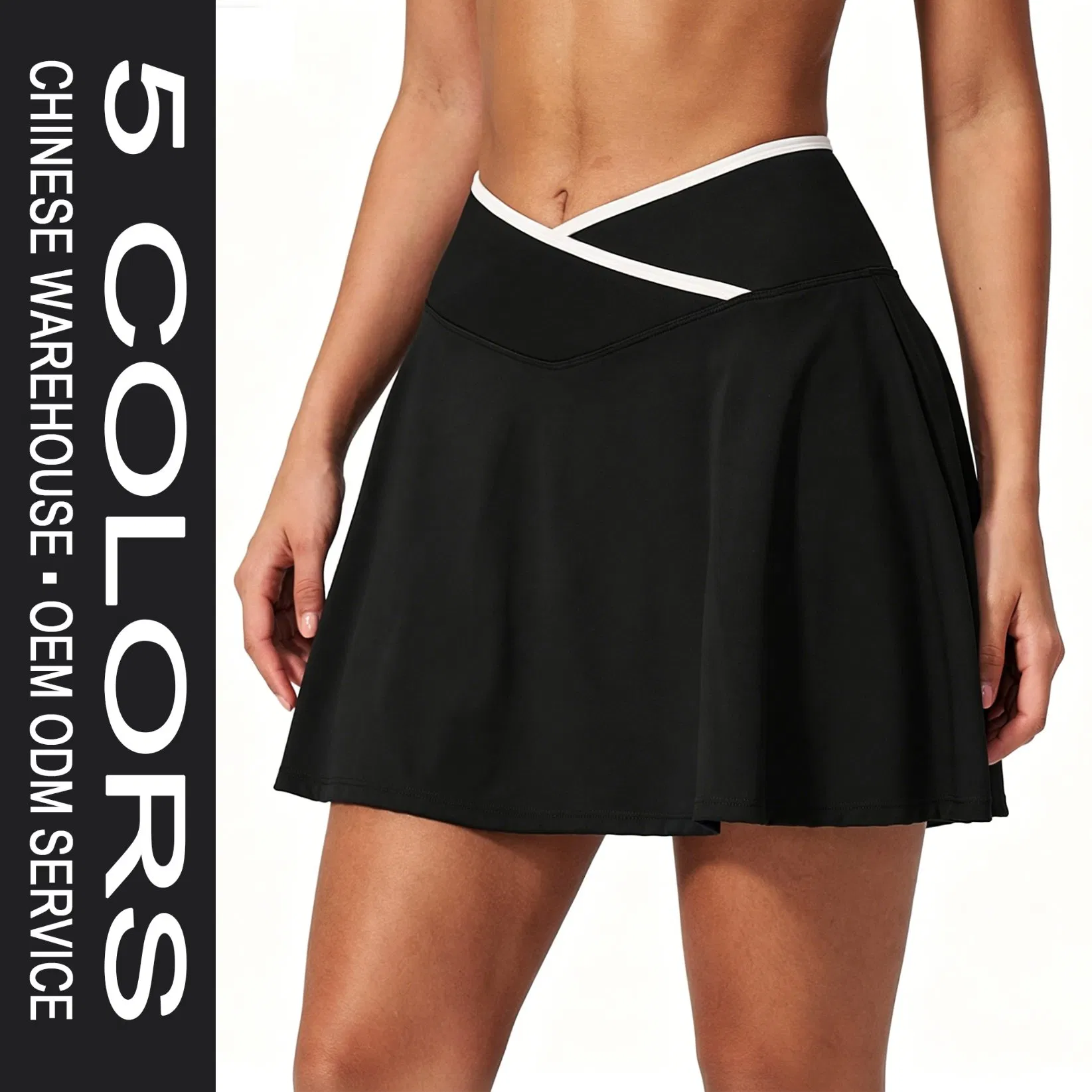 Seamless Workout Skirt High Waist Athletic Flowy Skort Sports Apparel for Running Fitness