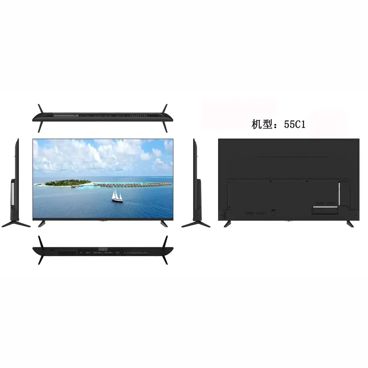 High-Quality 55-inch 4K QLED Android Smart TV with Frameless Design , Dolby Vision, Flagship Model for Home, Commercial, and Export Use Factories, Manufacturer