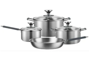 Custom WEIHUA 2.0mm Tri-Ply Stainless Steel 7PCS Cookware Set