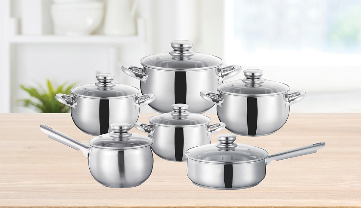 Stainless Tube Handles and Glass Lid - WH-AC003