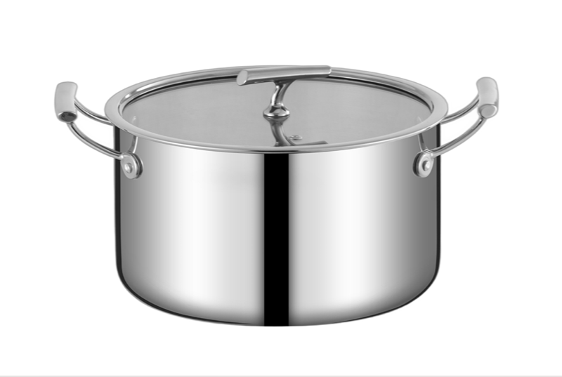 9-Piece Tri-Ply Stainless Steel Cookware Set Display 1