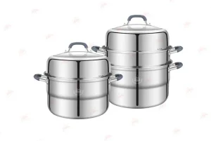 BOUTIQ Multi-layer Stainless Steel Steamer with Silicon Handles