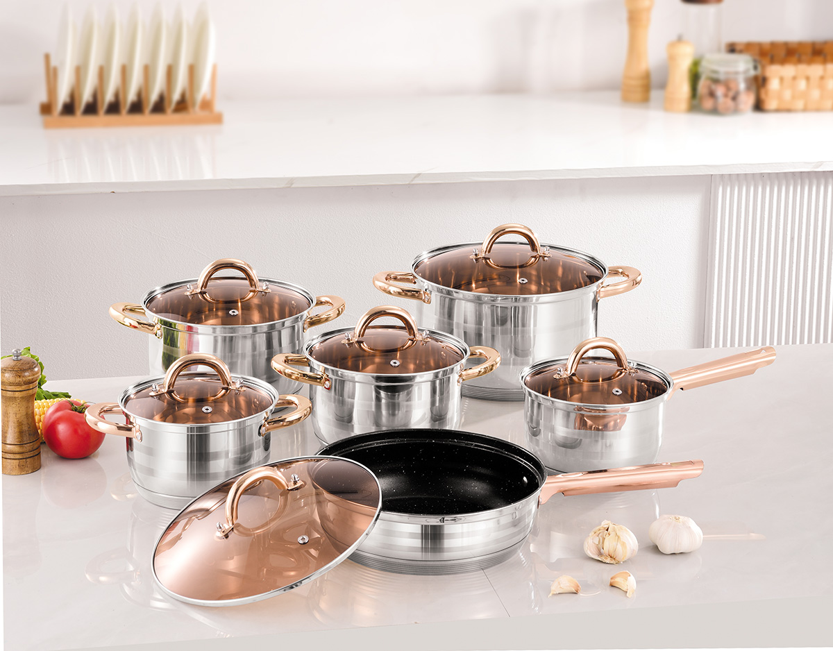 5-layer encapsulated induction bottom cookware set